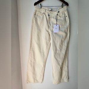 HIDDEN LOGAN Los Angeles Cream Jeans Denim Off White Wide Leg Size 29